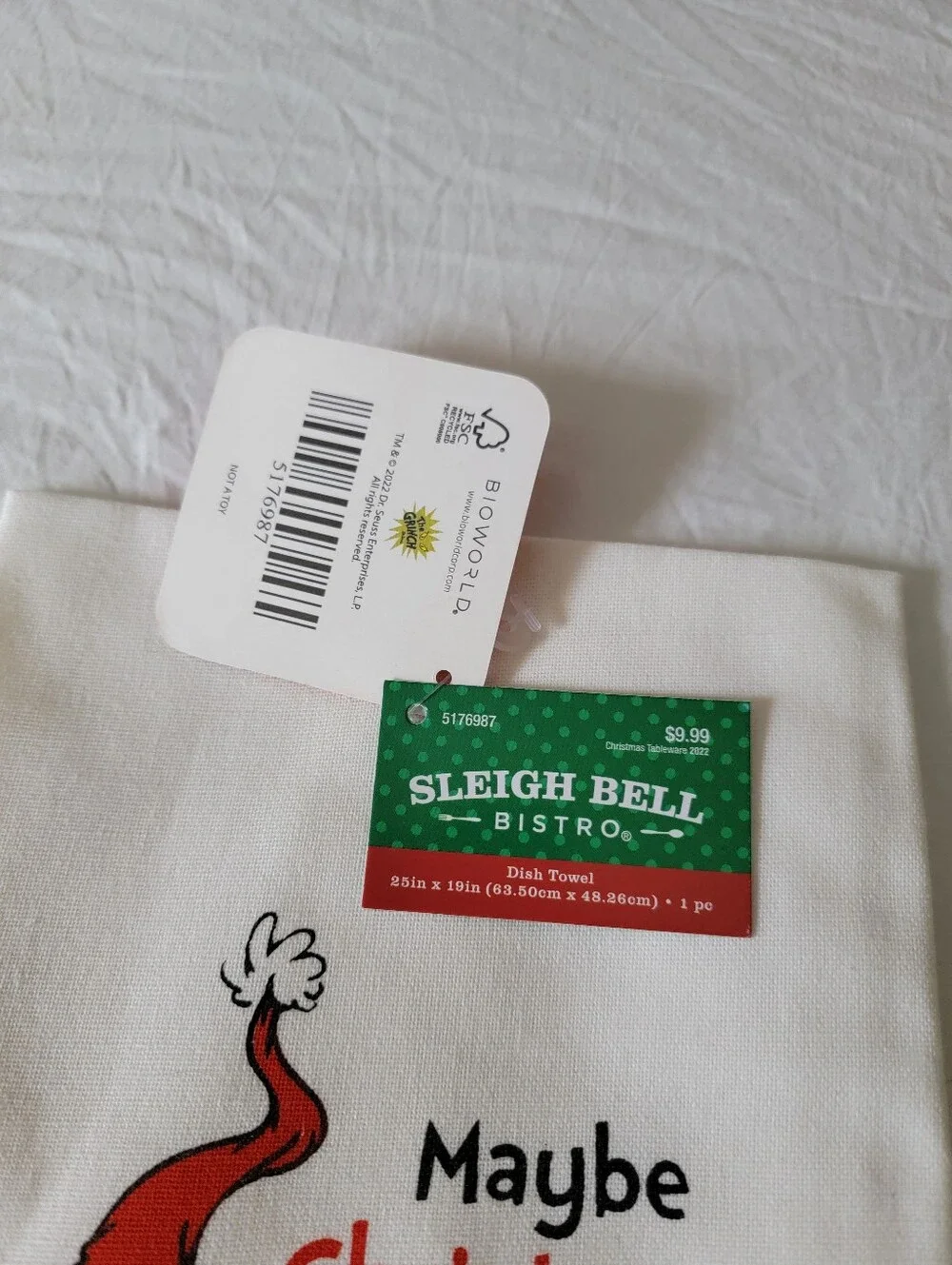 The Grinch Red & Green Holiday Kitchen Towel by BIOWORLD